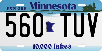 MN license plate 560TUV