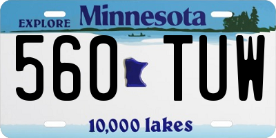 MN license plate 560TUW