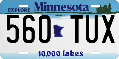 MN license plate 560TUX
