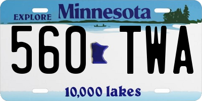 MN license plate 560TWA