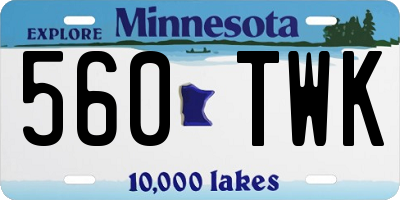 MN license plate 560TWK