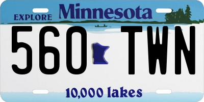 MN license plate 560TWN
