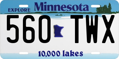 MN license plate 560TWX