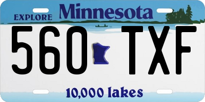 MN license plate 560TXF