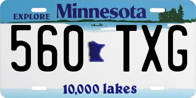 MN license plate 560TXG