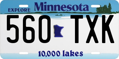 MN license plate 560TXK