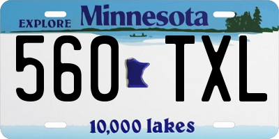 MN license plate 560TXL