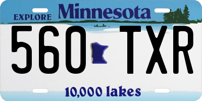 MN license plate 560TXR