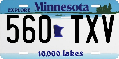MN license plate 560TXV