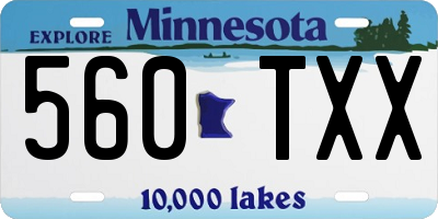 MN license plate 560TXX