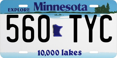 MN license plate 560TYC