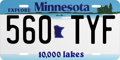 MN license plate 560TYF