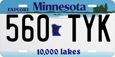 MN license plate 560TYK