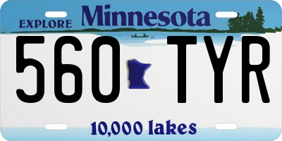 MN license plate 560TYR