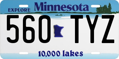 MN license plate 560TYZ