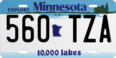 MN license plate 560TZA