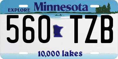 MN license plate 560TZB