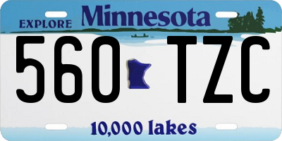 MN license plate 560TZC