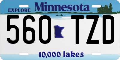 MN license plate 560TZD