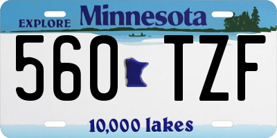 MN license plate 560TZF