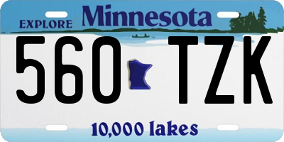 MN license plate 560TZK