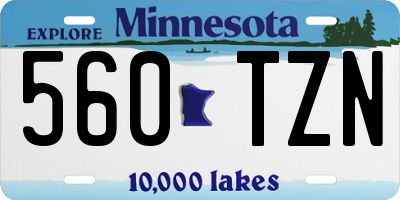 MN license plate 560TZN