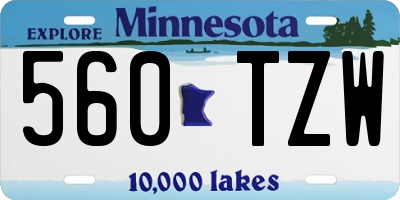 MN license plate 560TZW