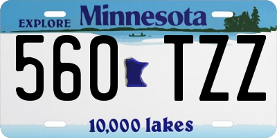 MN license plate 560TZZ