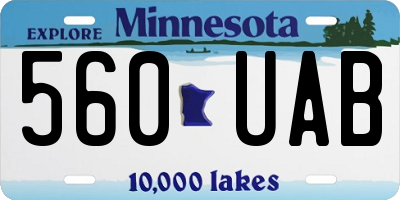 MN license plate 560UAB