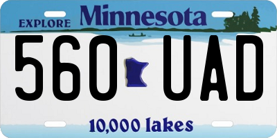 MN license plate 560UAD
