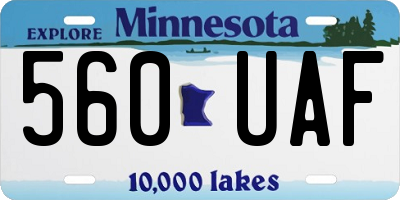 MN license plate 560UAF