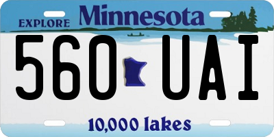 MN license plate 560UAI
