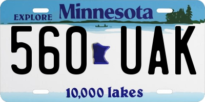 MN license plate 560UAK