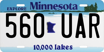 MN license plate 560UAR