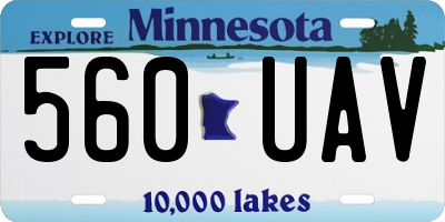 MN license plate 560UAV