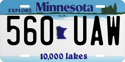 MN license plate 560UAW