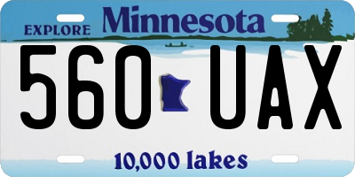 MN license plate 560UAX