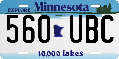 MN license plate 560UBC