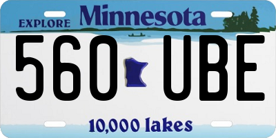 MN license plate 560UBE