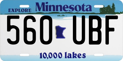 MN license plate 560UBF