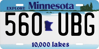 MN license plate 560UBG