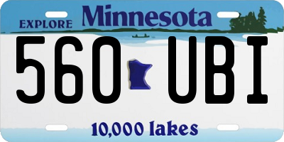 MN license plate 560UBI