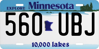 MN license plate 560UBJ