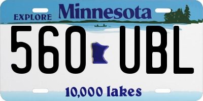MN license plate 560UBL