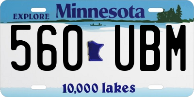 MN license plate 560UBM