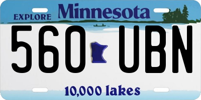 MN license plate 560UBN