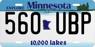 MN license plate 560UBP