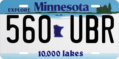 MN license plate 560UBR