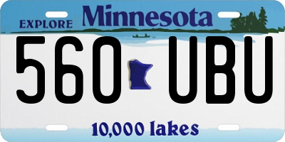 MN license plate 560UBU