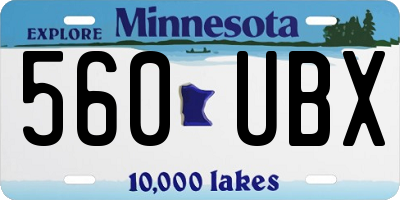 MN license plate 560UBX